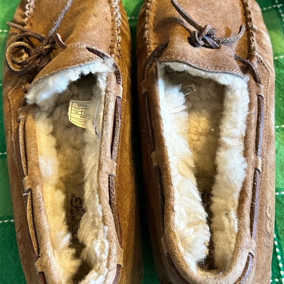 UGG Brown Sheepskin Moccasin Slippers - Picture 2 of 4
